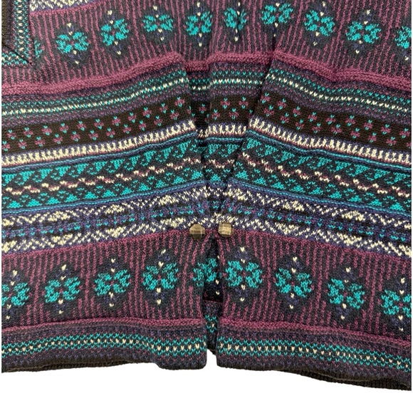 Cullinane Vintage Knit Sweater Vest Small Fair Isle Purple Teal Made in USA - Picture 5 of 8